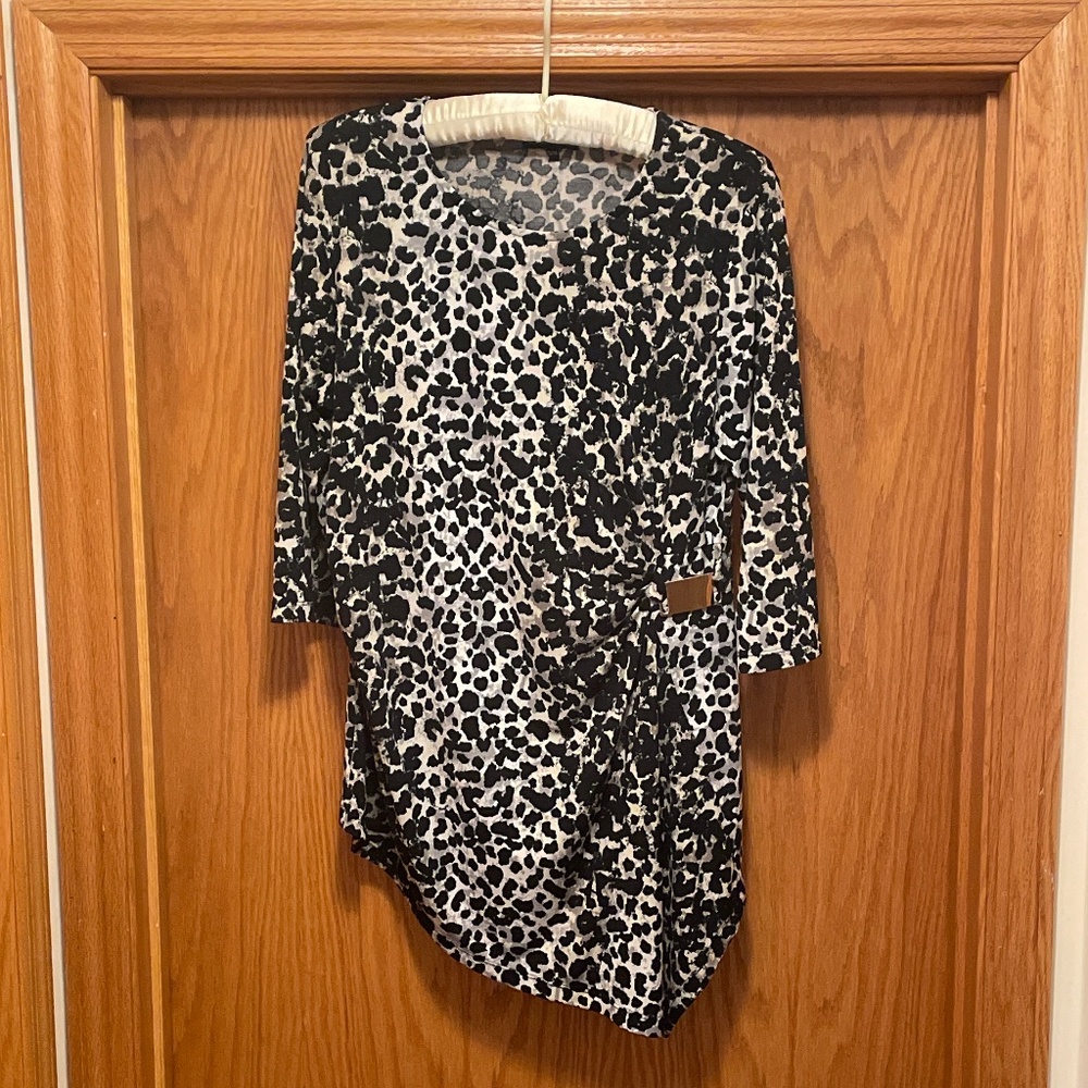Kristine surplice animal print top